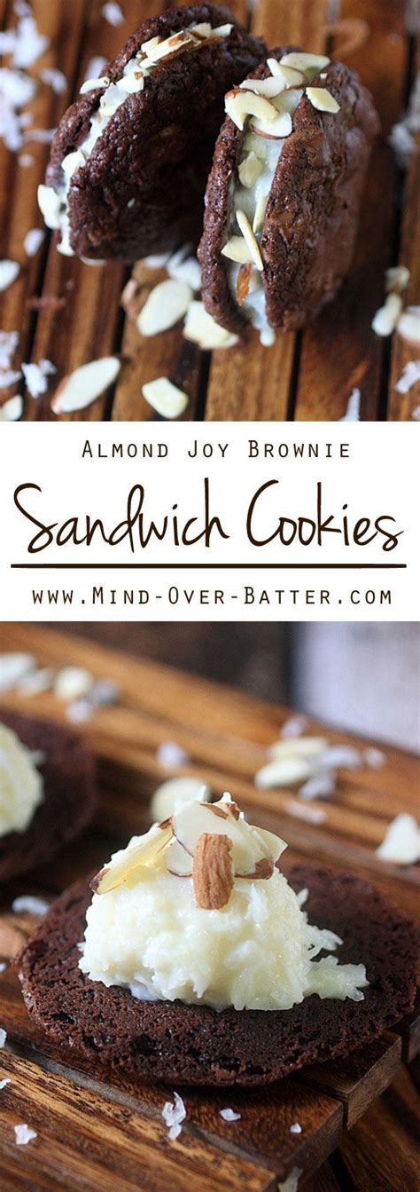 Almond Joy Brownie Sandwich Cookies Stuffed W Coconut Almond Filling
