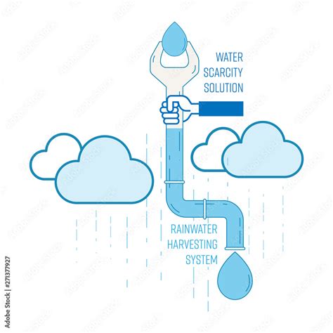 Vetor Do Stock Water Scarcity Solution Concept Installaion Of