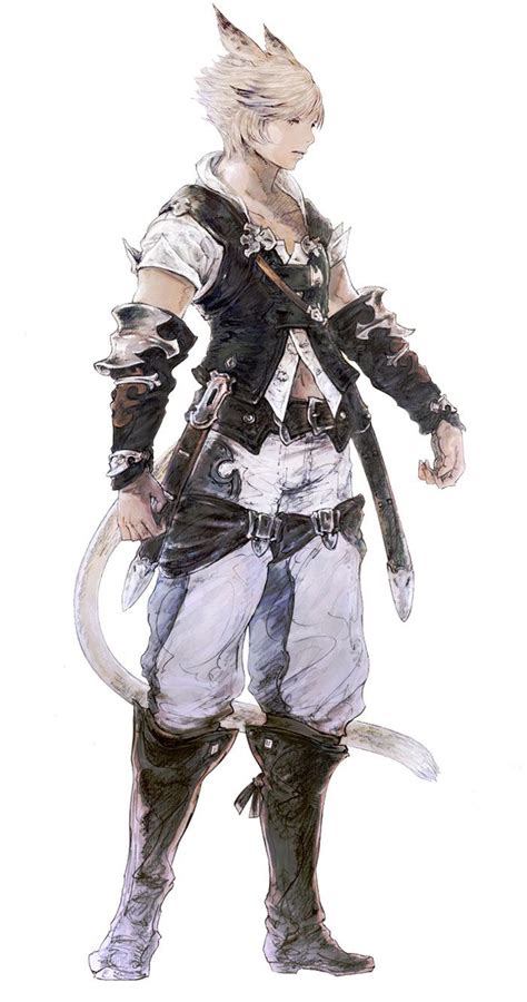 Miqote Male In Initial Gear Character Art Final Fantasy Artwork Fantasy Character Design