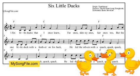 Six Little Ducks My Song File