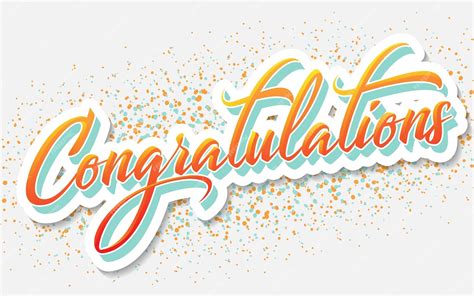 Premium Vector Congratulations Lettering Message Vector For Greeting