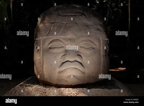 Olmec Sculptures Located In La Venta Museum Park Villahermosa Chiapas