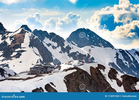 Ski Resort At Caucasus Mountains Rosa Peak Sochi Russia Stock Photo