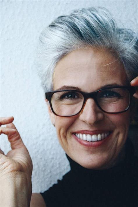Short Hairstyles For Thick Grey Hair And Glasses Pin On Hairstyles