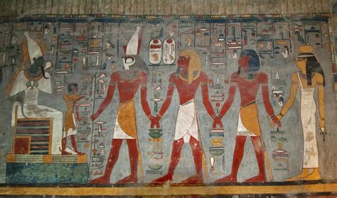 Osiris Y RamsÉs I En Pintura Mural Ancient Egyptian Artwork Egyptian
