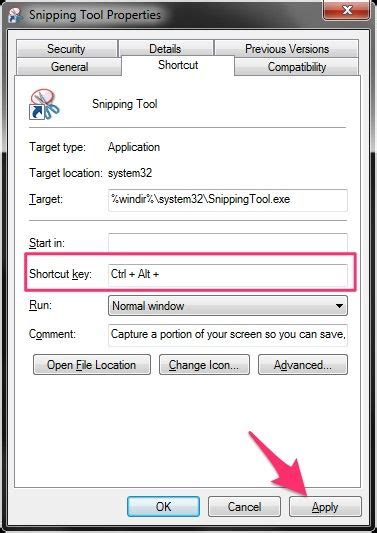 How To Assign A Keyboard Shortcut For Snipping Tool Snipping Tool