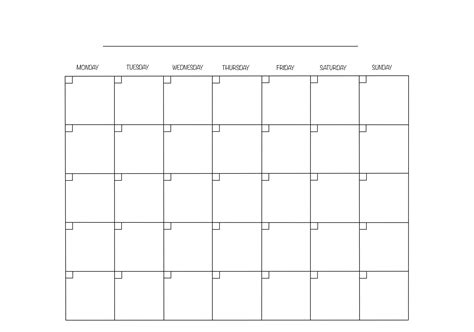 Effective Blank Monthly Calendar Page Without The Year Get Your Blank