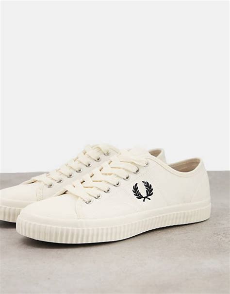 Fred Perry Hughes Low Canvas Plimsolls In White Asos