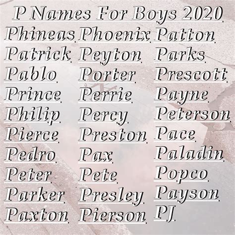 P Names For Boys 2020 Boy Names Cool Baby Names Names