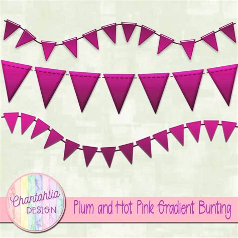 Free Plum And Hot Pink Gradient Bunting Design Elements