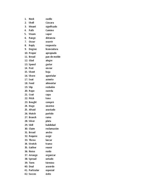 50 Palabras En Ingles Pdf
