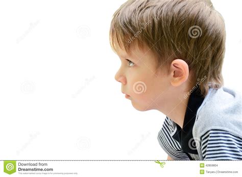 Portrait Of A Little Boy In Profile Stock Photo Image Of Hair