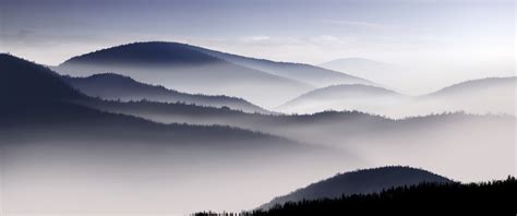 Mountains Wallpaper 4k Foggy Dawn Hills Morning Fog