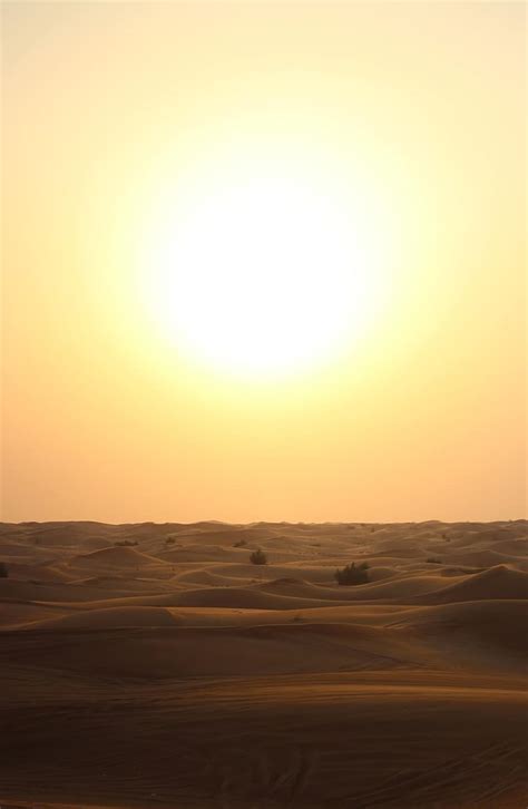 Desert Landscape Sunset Desert Landscape Sky Sand Dry Orange