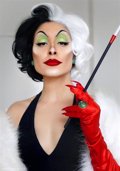 cruella de vil cosplay makeup costume sara du jour