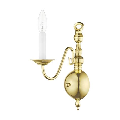 Livex Lighting Williamsburgh 4 75 In W 1 Light Polished Brass Wall Sconce In The Wall Sconces