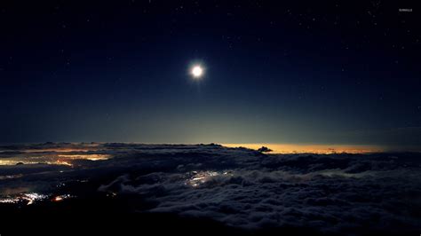 Download Night Sky Above The Clouds Wallpaper Night Sky From Above On