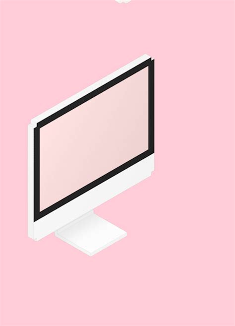 A Computer Monitor Sitting On Top Of A Pink Surface