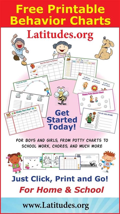 Printable Behavior Charts For Home And School Acn Latitudes Free