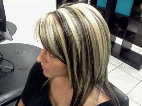 Brown Hair With Chunky Platinum Highlights Online