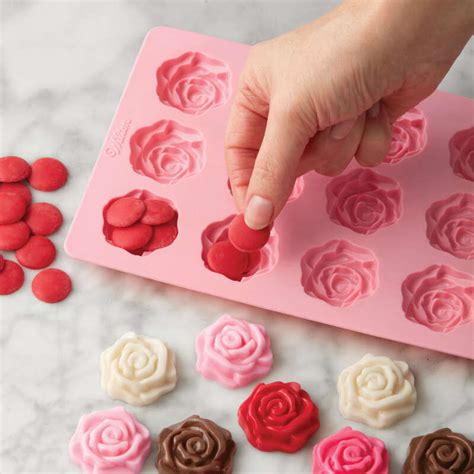 Silicone Rose Mold For Candy Chocolate And Fondant In 2021 Candy Molds