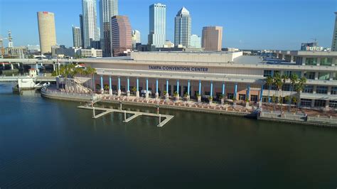 Tampa Convention Center Stock Drone Aerial Footage 4k 60p Stock Footage