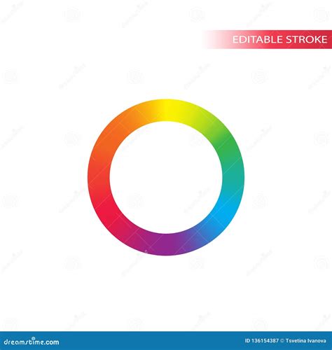 Primary Colors Spectrum Outline Vector Circle Circle Spectrum Colors