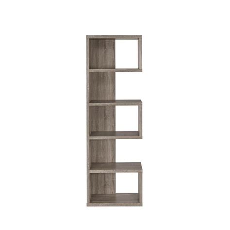 Coaster Home Furnishings 5 Shelf Semi Backless Bookcase Weathered Grey