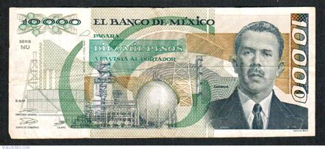 Price for 10000 mexican peso = 501.545 us dollar. 10,000 Pesos 1988 (1. II.), 1987-1991 Issue - 10,000 Pesos ...