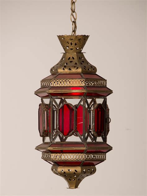 Moroccan Lantern Circa 1940 Enclosing Ruby And Clear Glass
