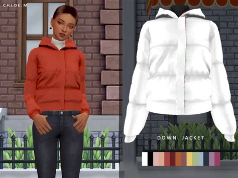 Down Jacket F By Chloemmm At Tsr Sims 4 Updates