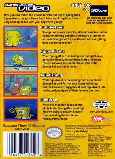 Spongebob Game Boy Advance Game Realestatelasem