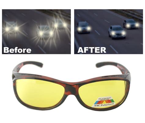 fit over hd night vision driving glasses anti glare polarized car clip holder learn more by