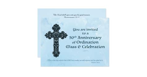 Invitation 50th Ordination Anniversary Priest Orn Zazzle