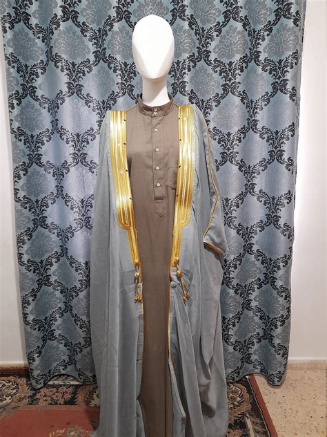 Men Bisht Islamic Arab Dress Sheikh Imam Kaftan Cloak Bisht Etsy