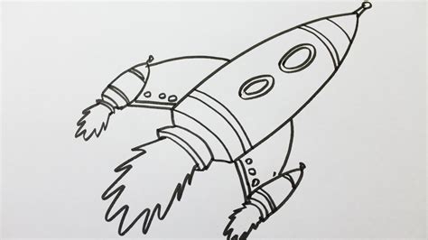 How To Draw A Rocket Ship Youtube