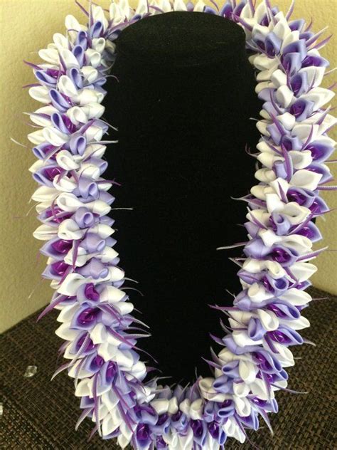 Orchid Lei Purple Etsy Ribbon Lei Hawaiian Lei Leis