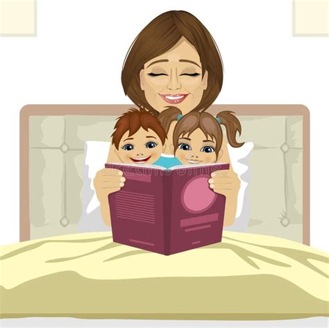 Bedtime Daughter Mother Reading Story Stock Illustrations 171 Bedtime