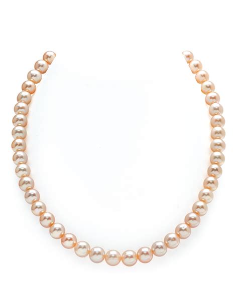 8 9mm Peach Freshwater Pearl Necklace Aaaa Quality