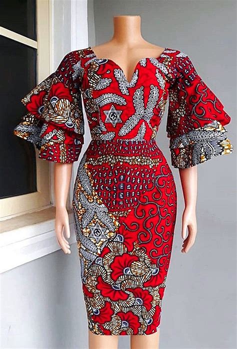 African Print Dress Red Ankara Dress African Clothing Etsy African Fashion Ankara African