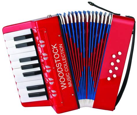 Educational Music Instrument Toy Accordian For Beginners Students Red
