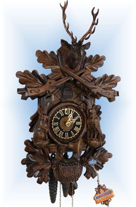 Hones Rabbit Hunter Cuckoo Clock 17 Bavarian Clockworks