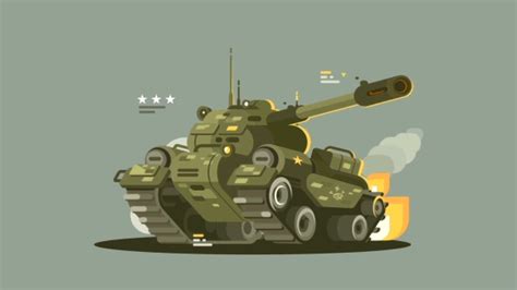 Military Tank In Fire Animation Kit8 Motion Design Animation Fire