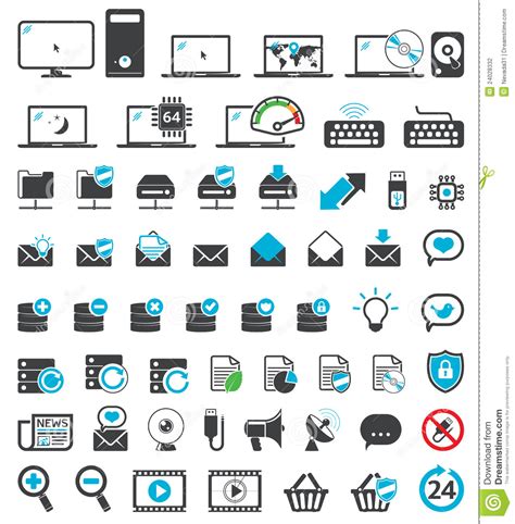 I think scott hanselman did a good job in his blog, the floppy disk means save, and 14 other old people icons that don't make sense anymore, where he. Computer icons set stock illustration. Illustration of ...
