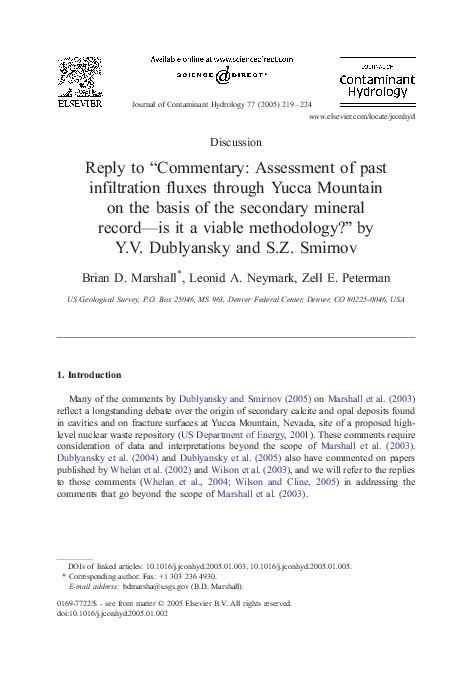 Pdf Reply To “commentary Assessment Of Past Infiltration Fluxes