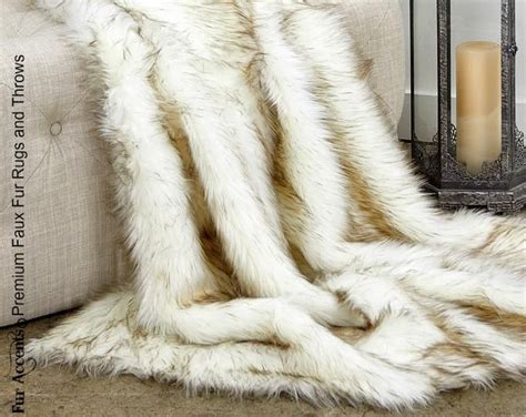Luxurious Arctic Fox Faux Fur Throw Blanket Black Tip Etsy Fur