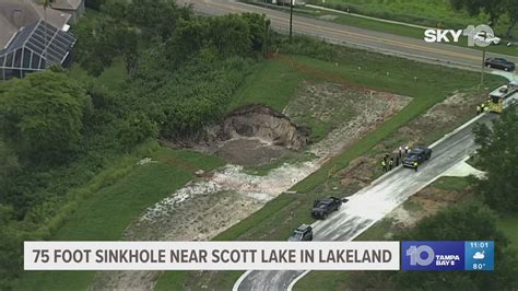 75 Foot Wide Sinkhole In Lakeland Possibly Caused By Drilling Of Well