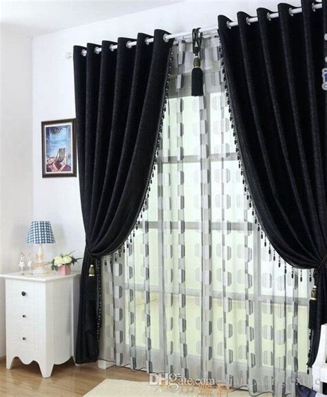 Besides good quality brands, you'll also find plenty of discounts when you shop for black bedroom curtains during big sales. 2020 Thick Black And White Chenille Curtains Upscale ...