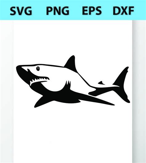 Shark SVG File For Cricut Great White Shark Vector Images Etsy