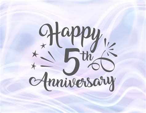 Happy 5th Anniversary Svg Files For Cricut Wood Wedding Fifth Etsy